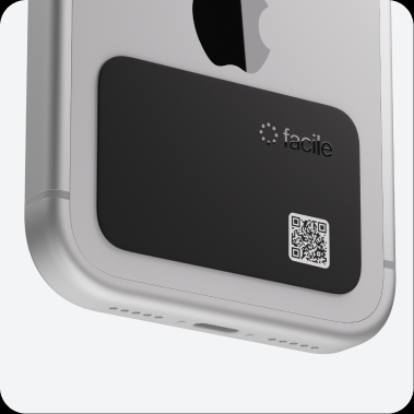 Facile NFC card resting on a phone